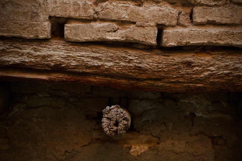 Traditional brick and wood construction in Khanaqa neighbourhood.